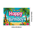 thumbnail image 2 of Tropical Themed Happy Birthday Backdrop Banner with Palm Trees Guitar and Flowers Party Decoration for Birthday Party Photography Props Outdoor Celebrations, 2 of 7