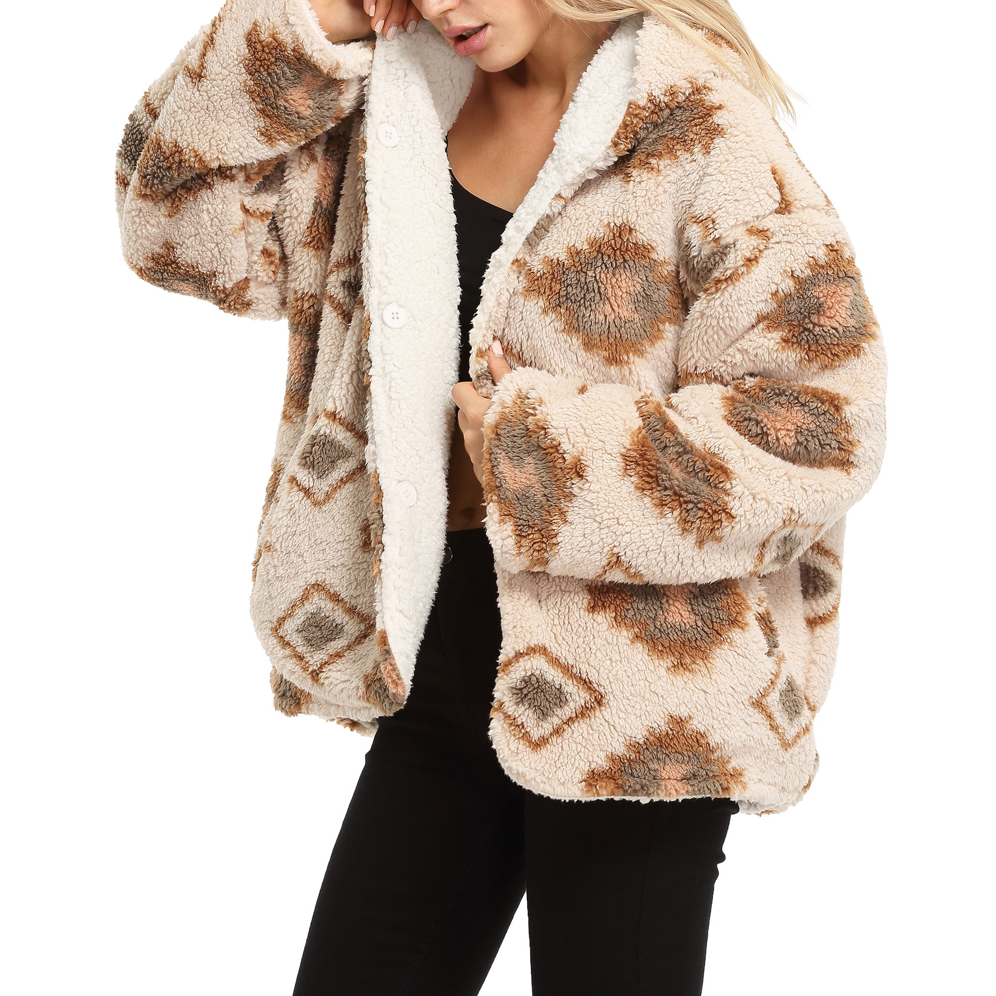 Sherpa Hooded Jacket for Women, Super 
