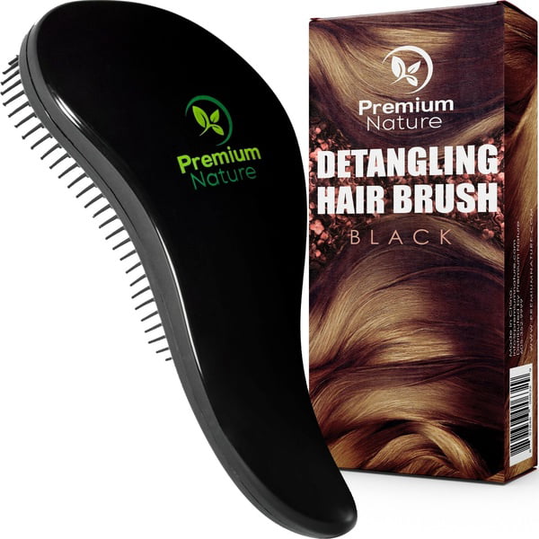 Detangling Hair Brush Best Comb Color Black For Curly Wavy Thick or Thin  Hair 