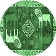 thumbnail image 1 of Ahgly Company Indoor Round Animal Emerald Green Traditional Area Rugs, 4' Round, 1 of 4