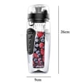 thumbnail image 2 of 2X 1000Ml/32Oz Fruit Infusing Infuser Water Bottle Plastic Sports Detox Health Black, 2 of 5