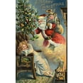 thumbnail image 2 of Vintage Apple Collection 13x18 Black Ornate Wood Framed with Double Matting Museum Art Print Titled - Merry Christmas Santa, 2 of 4
