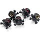 thumbnail image 1 of 5 piezas negras Tapa de válvula de aire para rueda de neumático con forma de calavera y huesos cruzados, cubierta antipolvo para coche, camión, motocicleta y bicicleta universal, 1 of 5