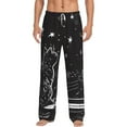 thumbnail image 2 of Lsque Star Gazing Cat Illustration Print Men's Pajama Pants, Lounge Pant - Comfortable Home Wear,Elastic Waistband, Stylish Design-Small, 2 of 9