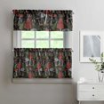 thumbnail image 2 of Rustic Mushroom Tier and Valance Set 27.5x24in, Polyester Forest Plant Kitchen Curtains, Woodland Window Drapes for Bathroom, Laundry, Cafe, or Autumn and Thanksgiving Decor, 2 of 6