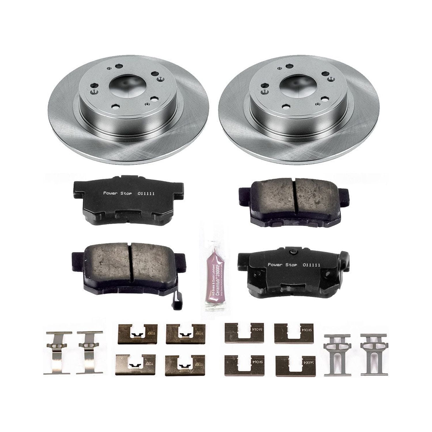 Power Stop Rear Stock Replacement Brake Pad and Rotor Kit KOE3128