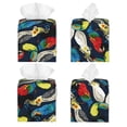 thumbnail image 2 of Lsque Parrot Printed Tissue Box Cover Holder, Facial Paper Organizer Dispenser,Square with Bottom Belt, PVC Leather Decorative Organizer, 2 of 8