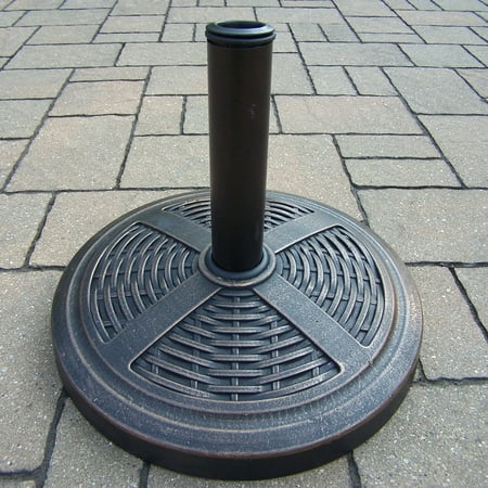 Oakland Living Basket Wave 18 in. Rust Free Multiuse Antique Bronze Umbrella Stand