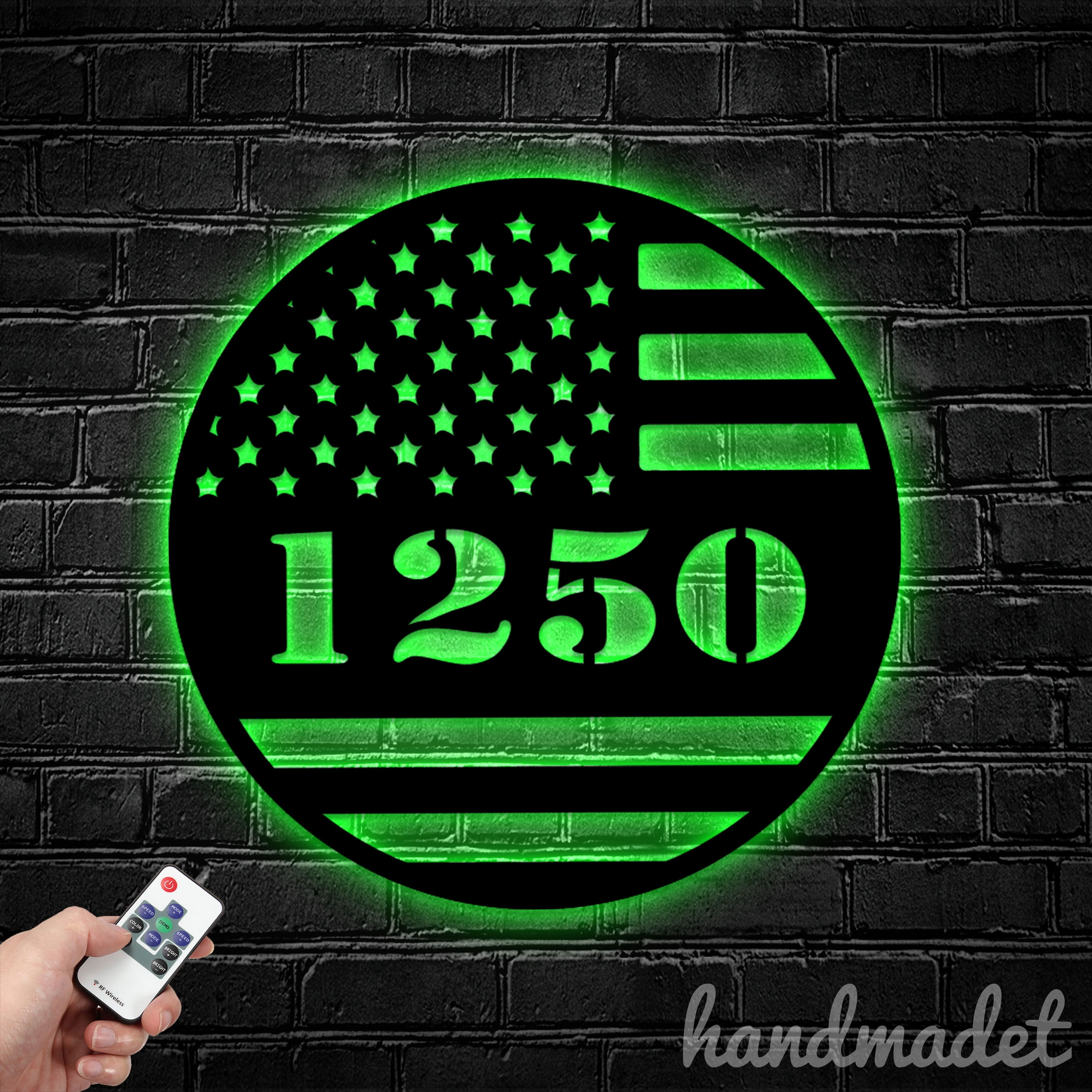 Handmadetneonsign American Flag Address House Number, Flag Home Address Metal, American House Address 63480