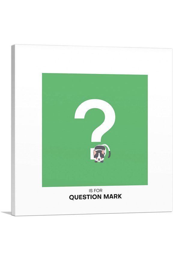 Kids Animal Alphabet Question Mark Symbol Canvas Art Print - Size: 12" x 12" (0.75" Deep)