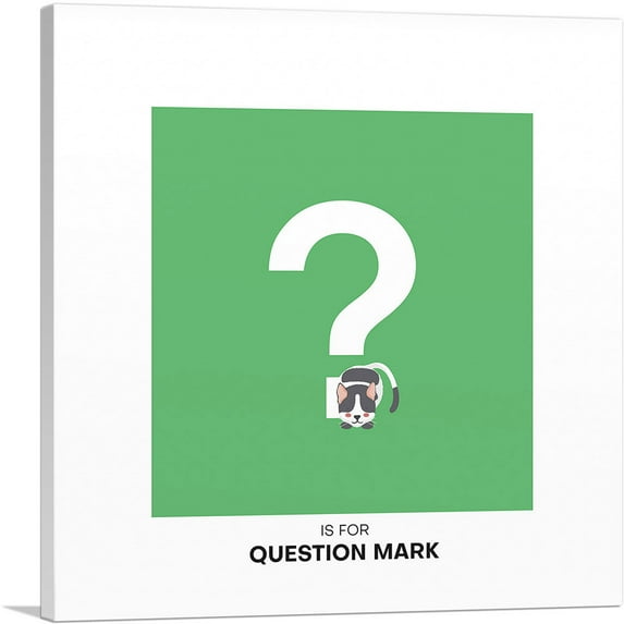 ARTCANVAS Kids Animal Alphabet Question Mark Symbol Canvas Art Print - Size: 36" x 36" (0.75" Deep)
