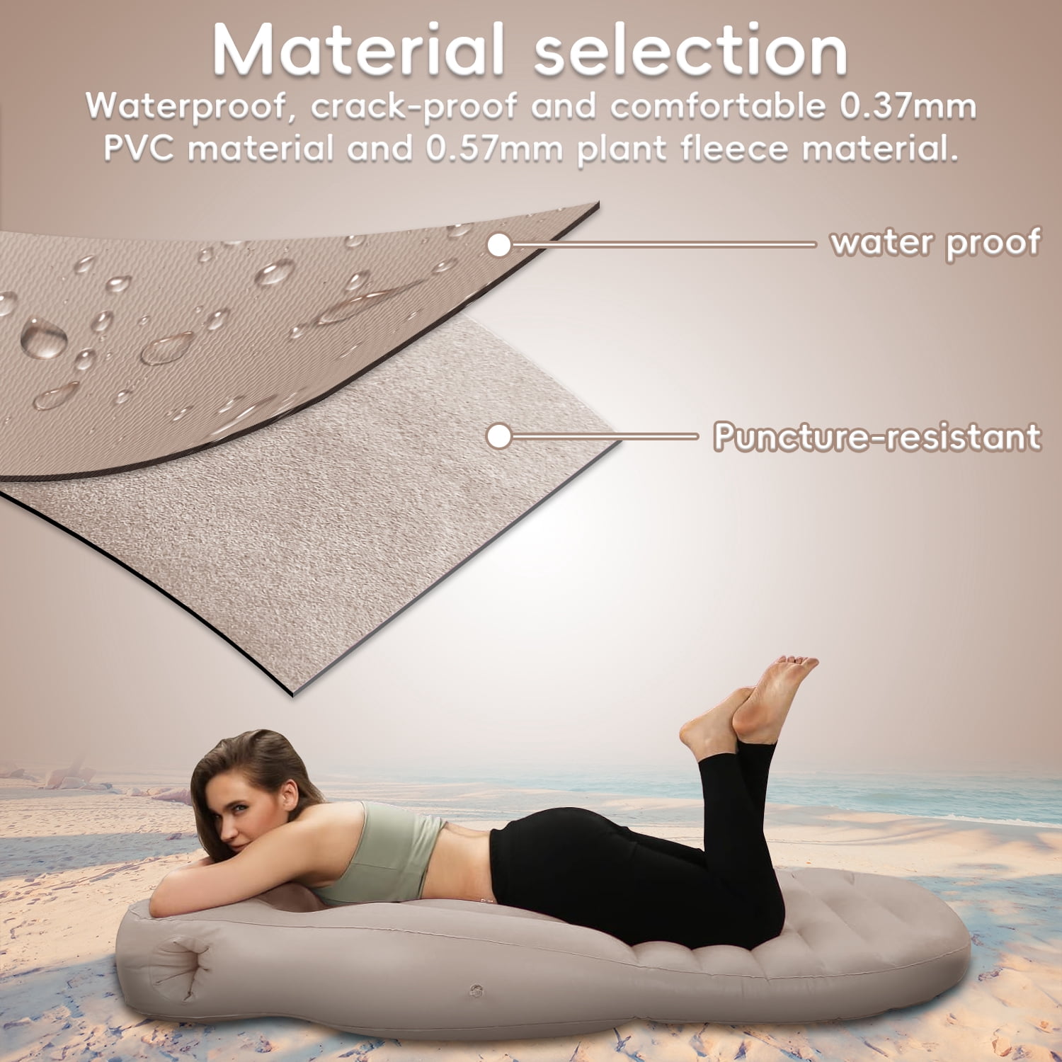 Aorsher Inflatable Pregnancy Pillow with Electric Air Pump, Full Body Maternity Pillow with Belly Hole for Side & Prone Sleeping, Portable Pregnancy Must Haves, Comfortable Airbed for Pregnant Women