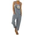 thumbnail image 2 of Conairie Bib Overalls Womens Flower Print Casual Boho Streetwear Rompers One Piece Outfits With Pockets Dark Gray M, 2 of 4