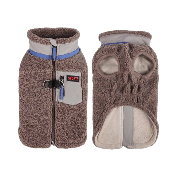 Dog Clothing Fleece Coat, Pull-Warm Cotton-Padded Pet Jacket For Puppies, Cozy Winter Wear For Small And Medium Dogs 1.5-5Kg/3-4Kg/4.5-5.5Kg/6-8Kg/8.5-10Kg, With Leash Opening, C