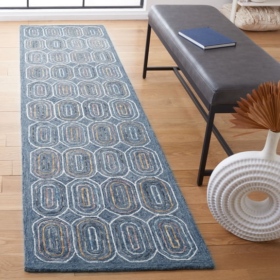 Safavieh Metro Wichita Geometric Runner Rug, Blue/Yellow, 2'3" x 9'