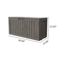 thumbnail image 3 of Decksplore 90 Gallon Outdoor Storage Box, Lockable, UV-Resistant, HDPE Waterproof Deck Box, Outdoor Storage Bench for Cushions, Garden Tools (Coffee), 3 of 13