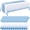 Baby Blue and White, variant on 8 Pack White and Silver Disposable Tablecloths 54x108 Inch with Satin Table Runners 12x108 Inch for Weddings, Birthdays, Baby Showers, Christmas, New Year Parties