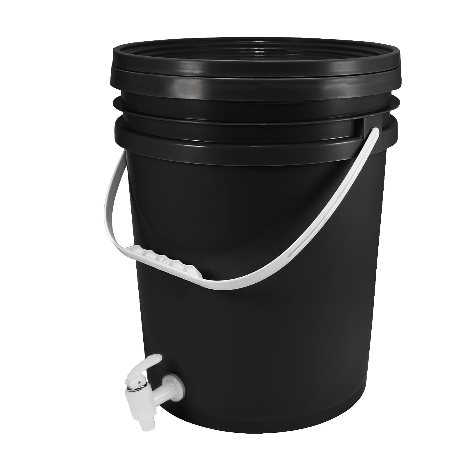 Uxcell Plastic Paint Pail 5.28Gallon/20L Paint Can with Spigot Faucet