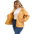 thumbnail image 2 of DARING DIVA Plus Size Trench Lightweight Anorak Zip Up Jacket 1X Gold, 2 of 4