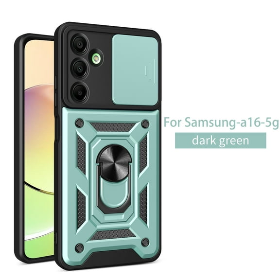 Case for Samsung Galaxy A16 5G with Slide Camera Cover, Military-Grade Phone Case with Upgrade Kickstand