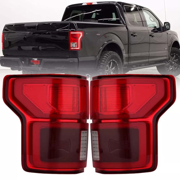 MZORANGE 1 Pair LED Tail Light Brake For Ford F150 2015-2020 Halogen Upgrade with Blind Spot Style, Left and Right Side Tail Light Brake Lamp