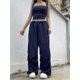 thumbnail image 3 of Pantalones de pierna ancha vintage para mujer, estilo cargo, holgados, informales, de cintura baja, estilo hip hop, moda coreana 2023, 3 of 6