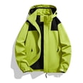 thumbnail image 6 of Women Color Block Hooded Windbreaker Full Zip Cropped Outdoor Jacket Elastic Cuff Pocketed Lightweight Fall Windproof Coat, 6 of 6
