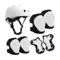 thumbnail image 1 of Sonducket Juego de casco y almohadillas para niños portátiles y multifuncionales para actividades al aire libre resistentes y duraderos Ciclismo equipo de cuidado blanco y negro casco blanco, 1 of 6