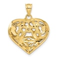 thumbnail image 3 of 14k Yellow Gold Polished D.C Finish 3-D Fancy Heart Design Pendant, 3 of 5