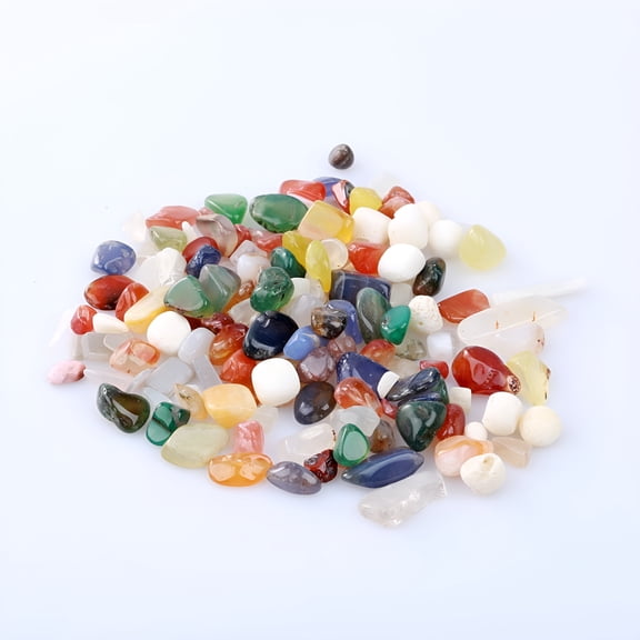 LAMIRO Irregular Multi-color Tumbled Stones Rock Gem Beads Chips, 1cm/0.39"