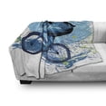 thumbnail image 3 of Sports Soft Flannel Fleece Throw Blanket, Concept of Sportsman Cycling on Grungy Background with Color Splashes, Cozy Plush for Indoor and Outdoor Use, 60" x 80", Blue Aqua Pale Green, by Ambesonne, 3 of 6