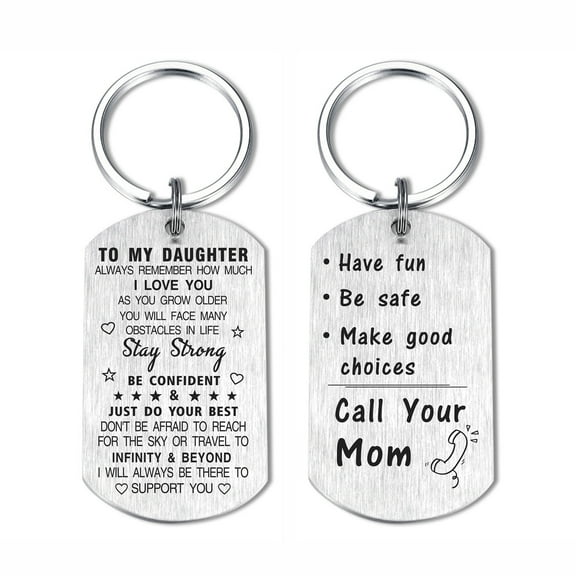 DEGASKEN Daughter Gifts from Mom, Teen Girl Keychain for Birthday Graduation Christmas Morhers Day, Metal Keepsake