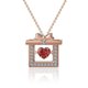 thumbnail image 1 of Collar de circonita con corazón de amor de plata esterlina S925 para mujer, moda salvaje, color oro rosa, 1 of 3