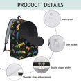 thumbnail image 4 of Game Controller Black Pattern Backpack for School, Cute School Bag with Adjustable Shoulder Straps and Padded Back, 15.7"x11.8"x5.5", 4 of 5