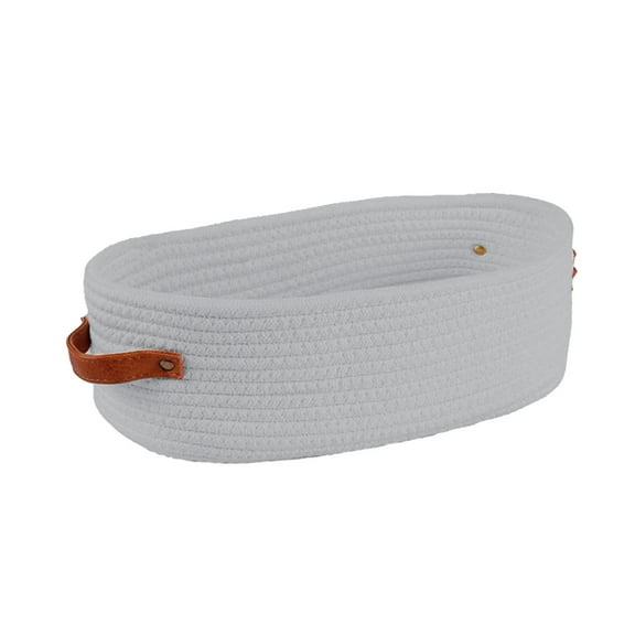 YiJuHui 1pcs Natural Cotton Woven Storage Basket for Bathroom Organization, Decorative Toilet Paper Holder, Countertop & Vanity Organizer with Versatile Home Decor Use 33*15*10CM