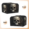 thumbnail image 2 of KLL Gold Pattern Skull Print 4 Slice Toaster Dust Covers Kitchen Small Appliance Cover with 2 Pockets,Can hold Jam Spreader Knife & Toaster Tongs (12.4 x 10.6 x 8.2), 2 of 6