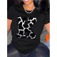 thumbnail image 1 of Stylish Letter & Cow Print Relaxed Fit T-Shirt - Women's Casual Round Neck Short Sleeves Sports Tee,Soft Breathable Fabric, Perfect for Outdoor Activities and Daily Life, 1 of 5