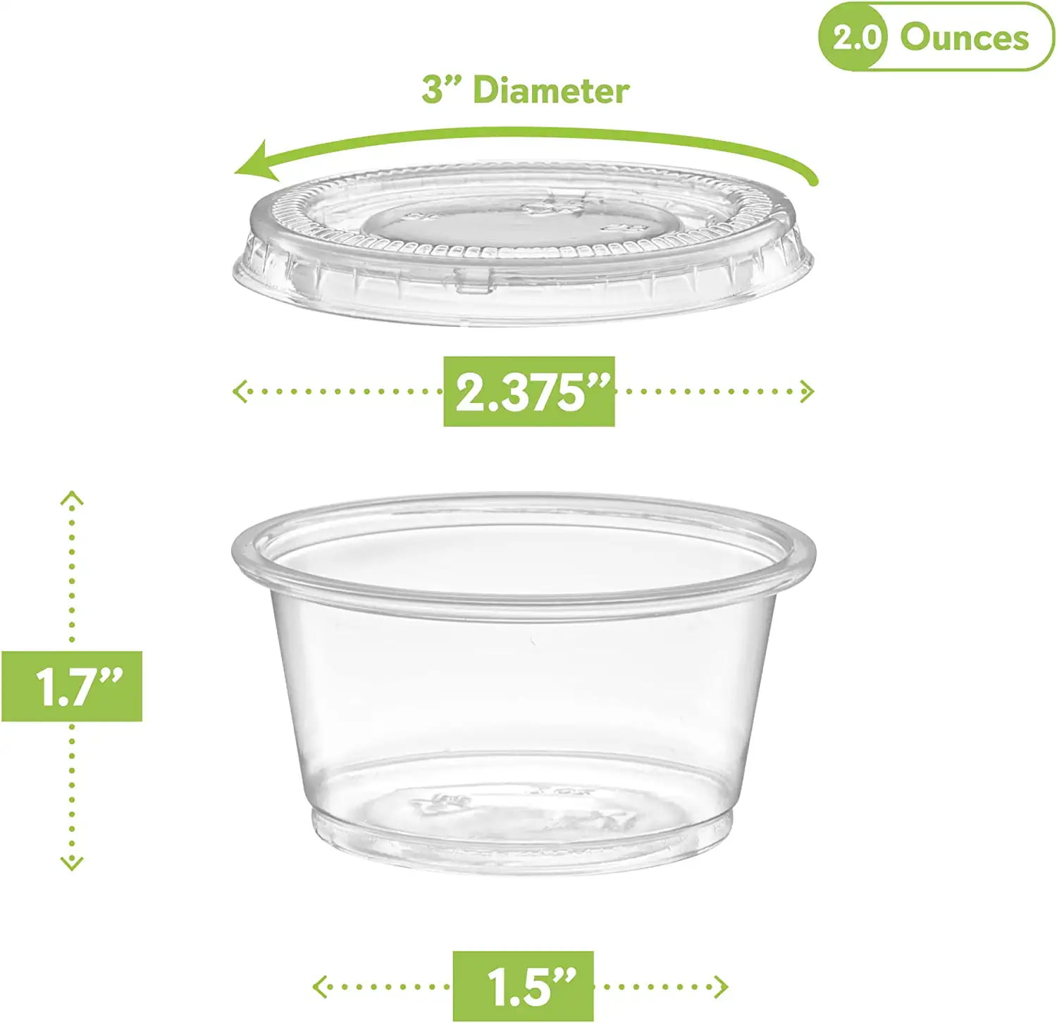 50pcs Jelly Cups, Small Plastic Containers with Lids, Salad Dressing  Container, Dipping Sauce Cups, Condiment Cups for Lunch, Party On The Go,  Travel – the best products in the Joom Geek online