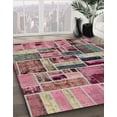 thumbnail image 3 of Ahgly Company Machine Washable Indoor Square Abstract Brown Red Area Rugs, 4' Square, 3 of 7