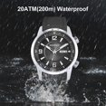 thumbnail image 5 of Reloj de buceo para hombre Reloj de pulsera mecánico automático con corona atornillada 20ATM Resistente al agua HV600 Dureza Cristal de zafiro Banda de silicona Super luminoso Relojes para hombre Negro, 5 of 5