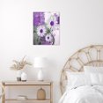thumbnail image 3 of Farmhouse Floral Canvas Wall Art Purple Daisy Flower and Butterfly Wall Art for Living Room, Modern Abstract Geometric Grey and White Framed Wall Art for Bathroom Bedroom, 12x16 Inches, 3 of 6