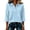 Light Blue, variant on JULMCOMO Polo Shirts for Women Gingham Plaid Print Collared Button 3/4 Sleeve Loose Trendy Golf Shirts Summer Vacation Outfits Black 3XL