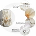 thumbnail image 3 of Retro Magnolia Shower Curtain, 72" x 72", White Floral Vintage Pastoral Style Waterproof Bathroom Curtain Washable Shower Curtain Set with 12 Hooks, 3 of 6