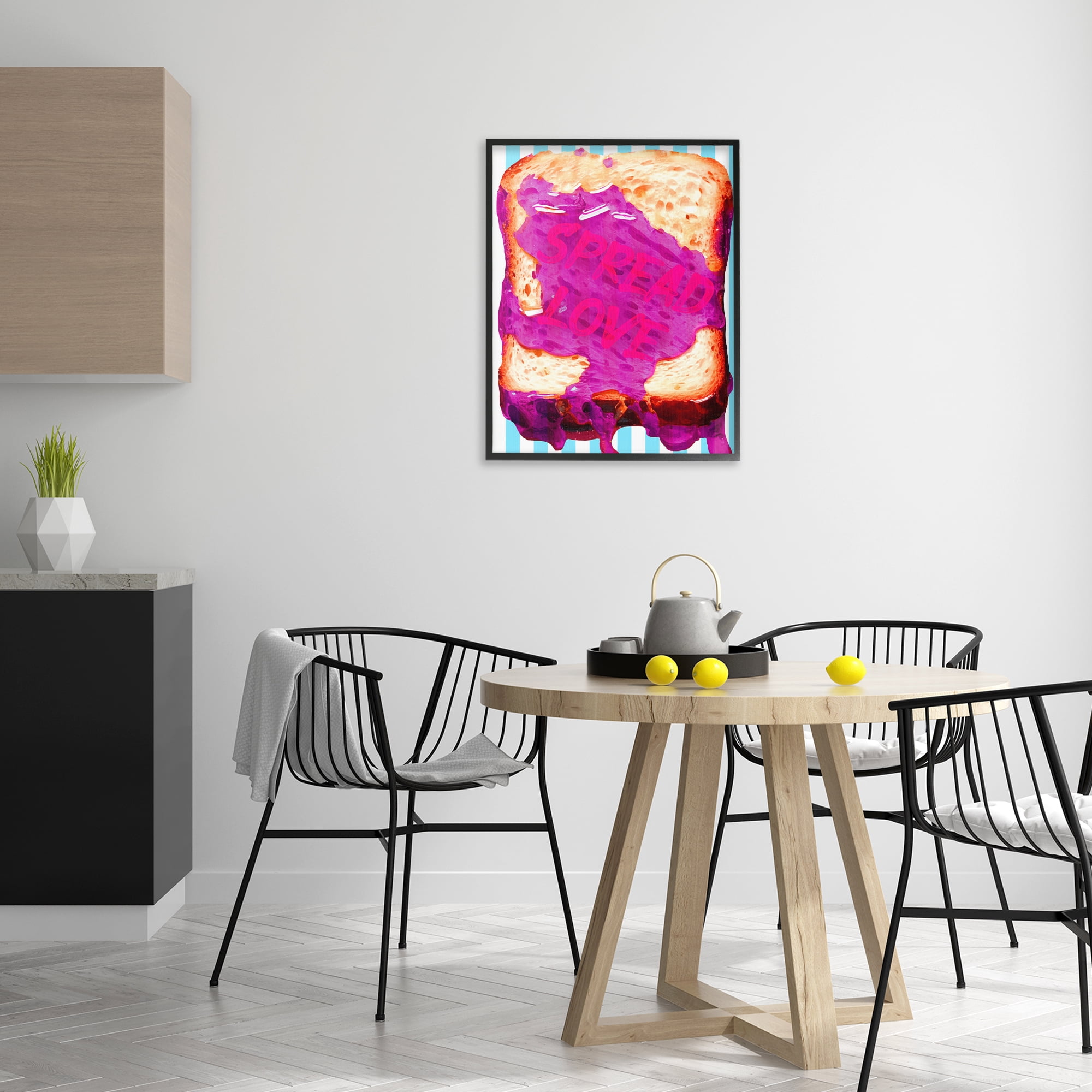 Stupell Industries Spread Love Toast Food & Beverage Painting Black Framed Art Print Wall Art, 24 x 30