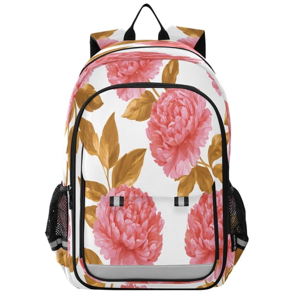 Backpack 12.9 *5.1 * 17.7 Inches Outing Backpack, Shopping Backpack, Travel Backpack Vintage Pink Peonies