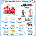 thumbnail image 4 of QIAHO Big Red Barn Farm Animal Toys with Sound Effects, 21 Pieces Take Along Farm Playset for Toddlers, Montessori Learning Toy with 10 Animal Figurines for Pretend Play, 4 of 11