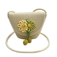 thumbnail image 1 of Nvzi Bolso de hombro tejido, bolso de mano tejido y bolso de cosméticos, bolso de mano tejido elegante para playa de verano, 9,44 x 2,75 x 6,29 pulgadas, beige, 1 of 4