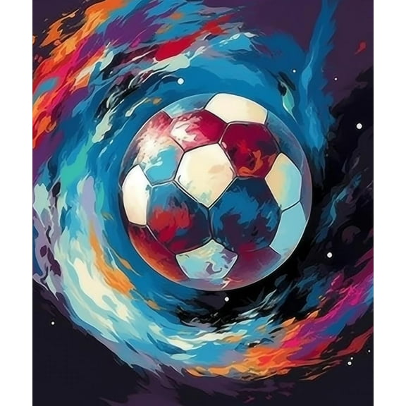 Paint by Numbers for Adults - Colorful Football 1 - Acrylic Easy Paint by Numbers for Adults Beginner DIY Painting by Numbers for Gift Home Wall Decor 16”W x 20”L-