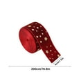 thumbnail image 3 of CuiLiyq Christmas Velvet Decorative Ribbons Rolls, Xmas Bows Velvet Ribbon With Christmas Stars, Christmas Tree Wreath Decoration, for Xmas Parties Indoor Outdoor Crafts DIY Decor (78.8 Inch, Pink), 3 of 6