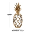 thumbnail image 4 of DecMode Gold and Mirror Glamorous and Coastal Pineapple Table Top Décor with Textured Base, 5"W x 5"L x "15H, Featuring Diamond Glass Cut-Outs, 4 of 15